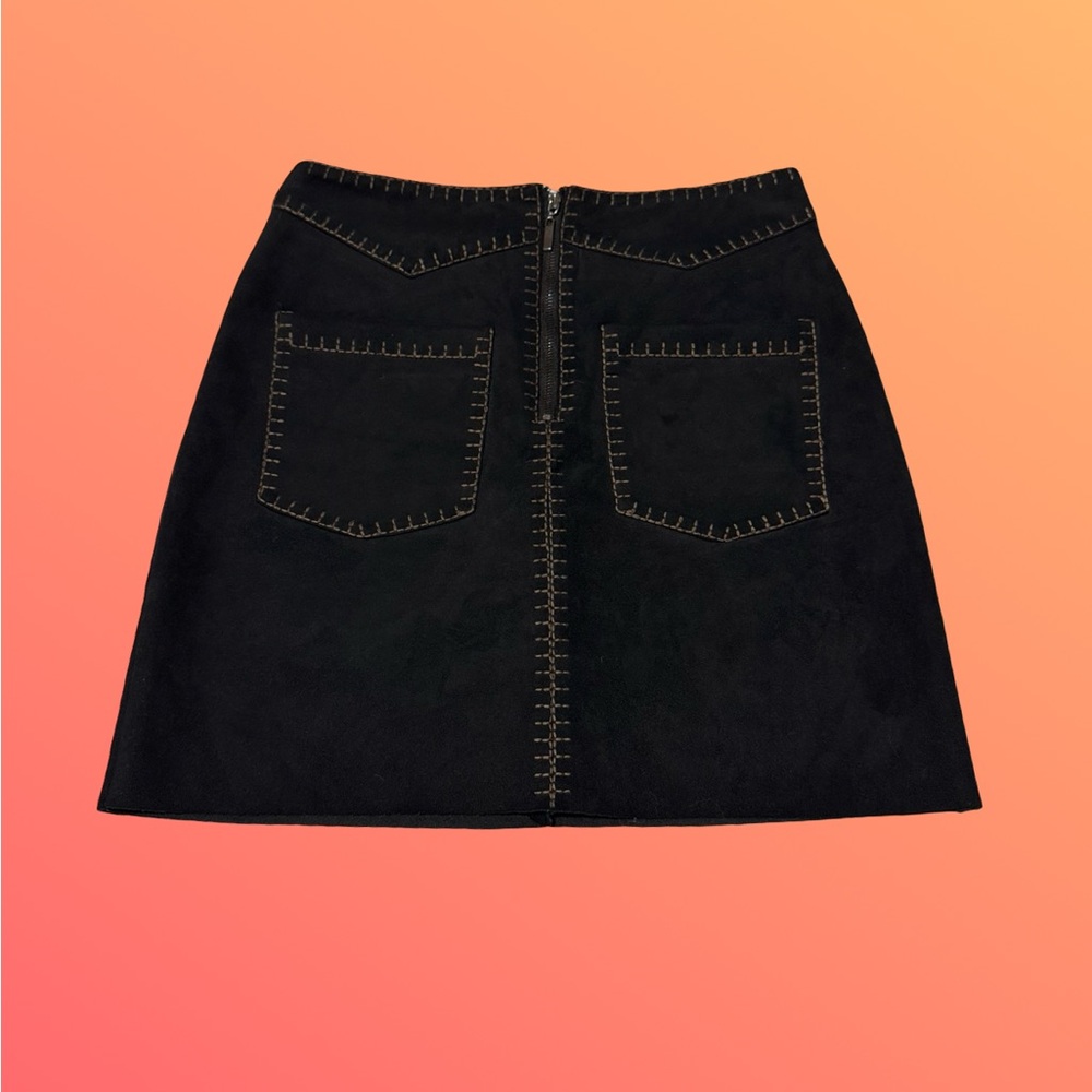 Zara Black Mini Skirt with Bold Stitching